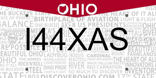 I44XAS Ohio License Plate