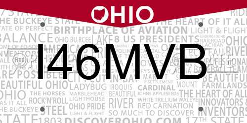I46MVB Ohio License Plate
