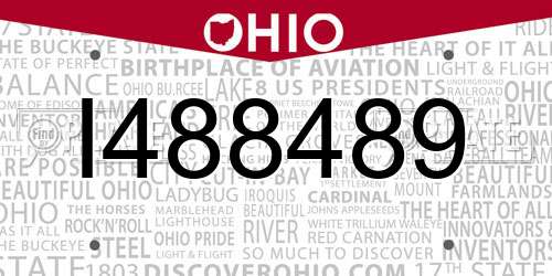 I488489 Ohio License Plate