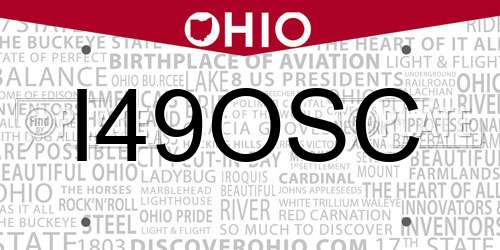 I49OSC Ohio License Plate