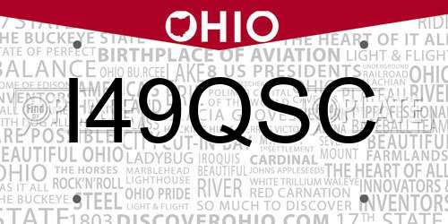 I49QSC Ohio License Plate