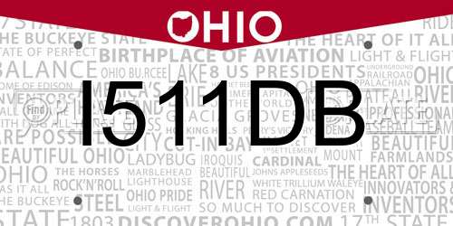 I511DB Ohio License Plate