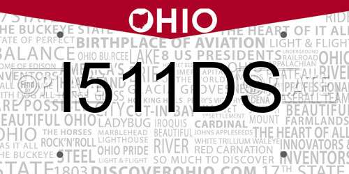 I511DS Ohio License Plate