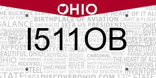 I511OB Ohio License Plate