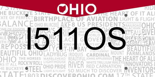 I511OS Ohio License Plate
