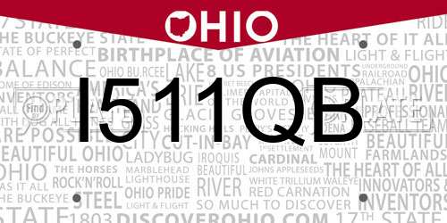I511QB Ohio License Plate