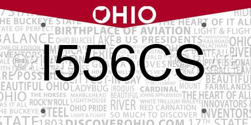 I556CS Ohio License Plate