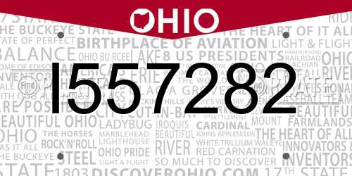 I557282 Ohio License Plate
