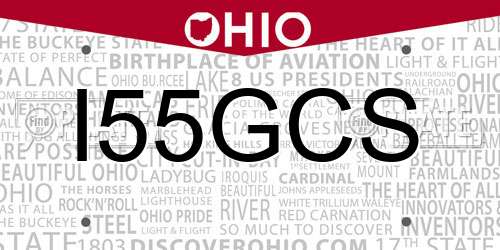 I55GCS Ohio License Plate