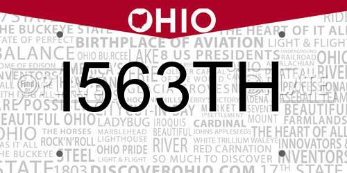 I563TH Ohio License Plate