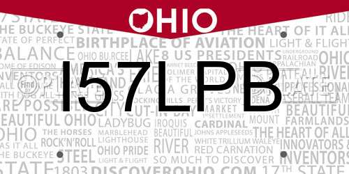 I57LPB Ohio License Plate