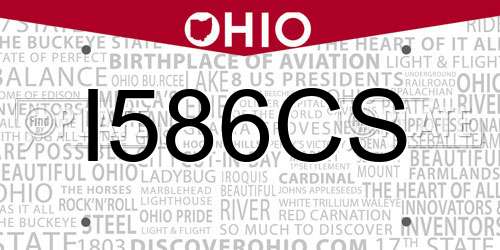 I586CS Ohio License Plate