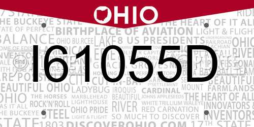 I61055D Ohio License Plate