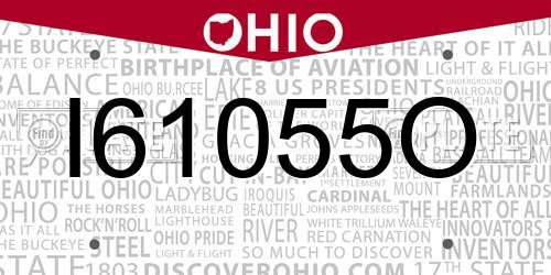 I61055O Ohio License Plate