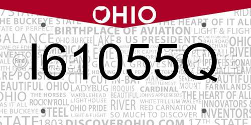 I61055Q Ohio License Plate