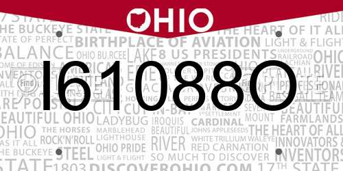 I61088O Ohio License Plate