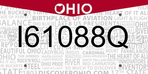 I61088Q Ohio License Plate