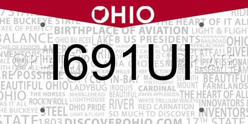 I691UI Ohio License Plate