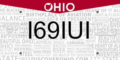 I69IUI Ohio License Plate