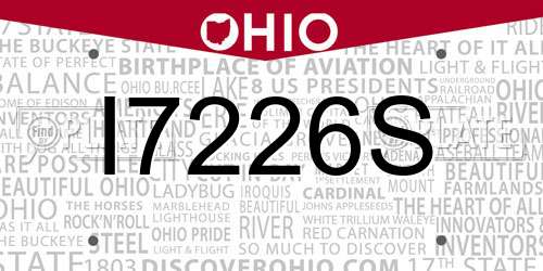 I7226S Ohio License Plate