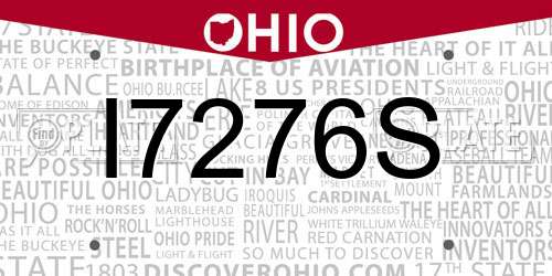 I7276S Ohio License Plate
