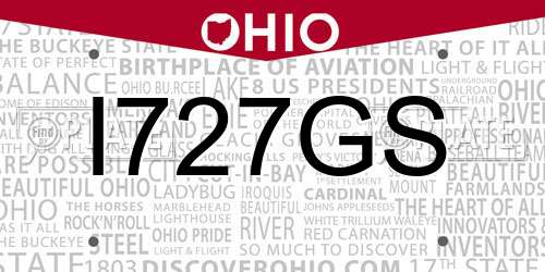 I727GS Ohio License Plate