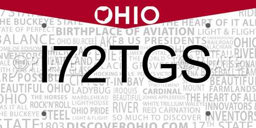 I72TGS Ohio License Plate