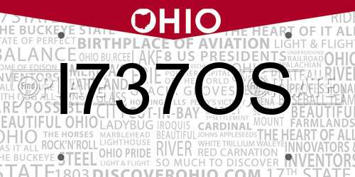I737OS Ohio License Plate