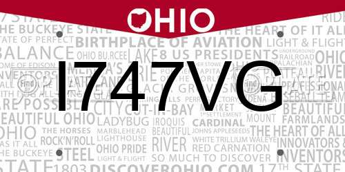 I747VG Ohio License Plate