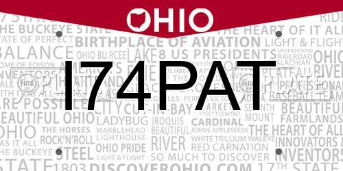 I74PAT Ohio License Plate