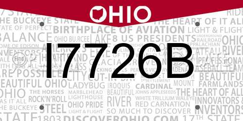 I7726B Ohio License Plate