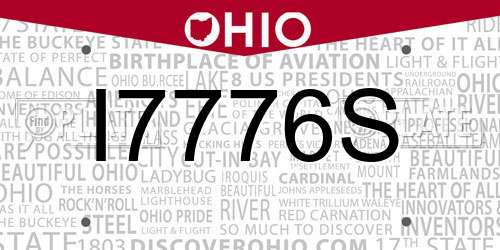 I7776S Ohio License Plate
