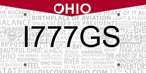 I777GS Ohio License Plate