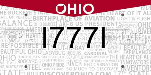 I777I Ohio License Plate