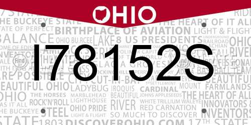 I78152S Ohio License Plate
