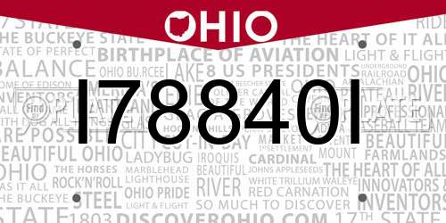 I78840I Ohio License Plate