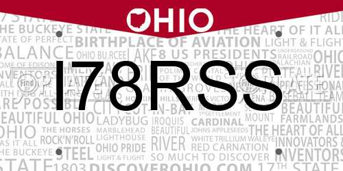 I78RSS Ohio License Plate