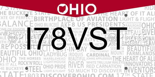 I78VST Ohio License Plate