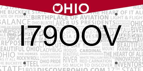 I79OOV Ohio License Plate