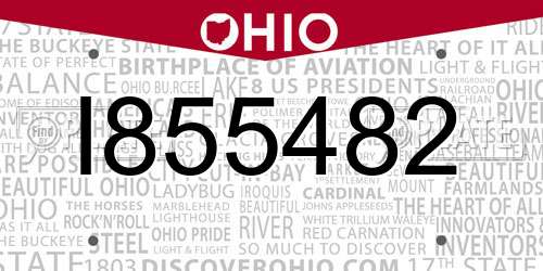I855482 Ohio License Plate