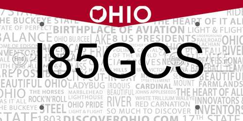 I85GCS Ohio License Plate