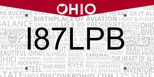I87LPB Ohio License Plate