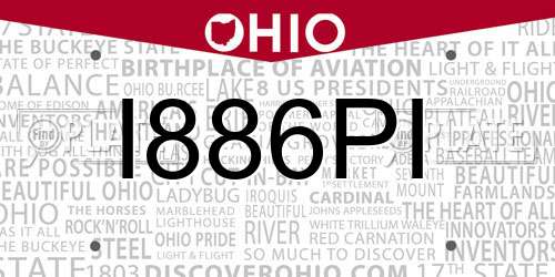 I886PI Ohio License Plate