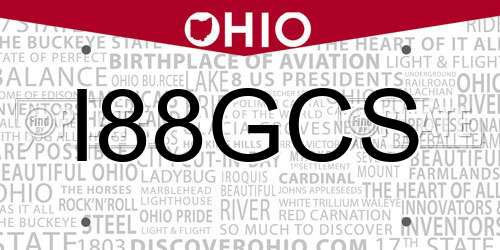 I88GCS Ohio License Plate