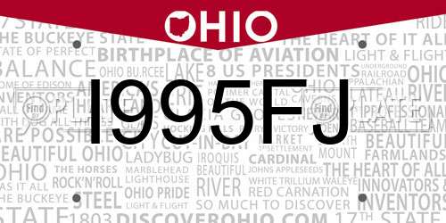 I995FJ Ohio License Plate