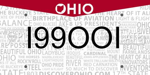 I99OOI Ohio License Plate