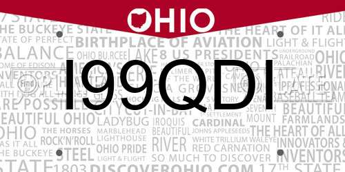 I99QDI Ohio License Plate