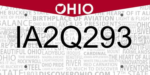 IA2Q293 Ohio License Plate
