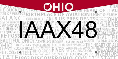 IAAX48 Ohio License Plate