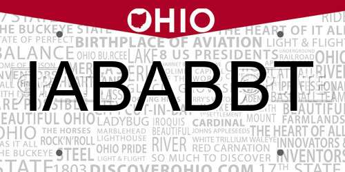 IABABBT Ohio License Plate